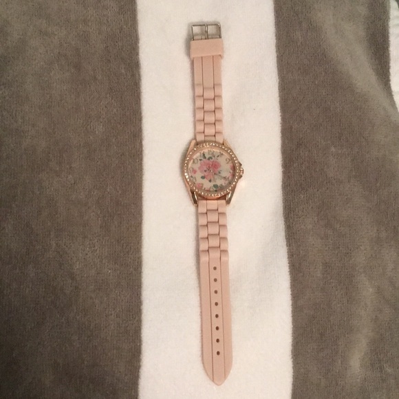Rose Gold Floral Face Watch - Picture 2 of 5